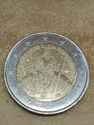Moneda 2 Euros Rugby Francia 2023