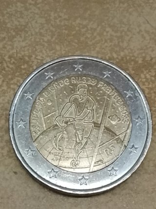 Moneda 2 Euros Rugby Francia 2023
