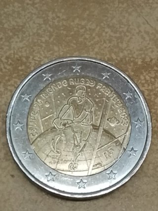 Moneda 2 Euros Rugby Francia 2023