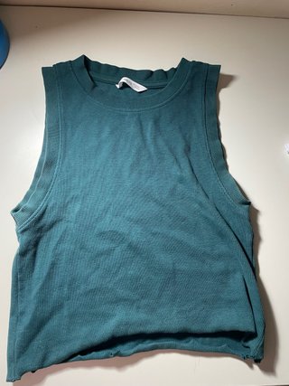 Mango Top sin mangas verde azulado