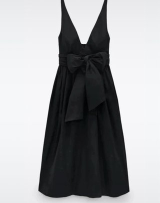 Vestido negro Zara fiesta lazo