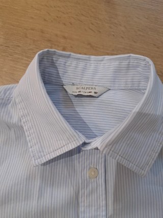 Camisa niño rayas azules Scalpers. Talla 10.