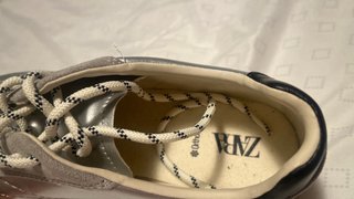 Botines Zara grises y plateados con doble cordones