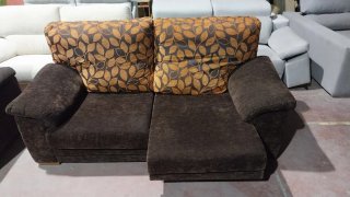 Sofá cama 3 plazas marrón y multicolor