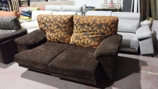 Sofá cama 3 plazas marrón y multicolor
