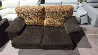 Sofá cama 3 plazas marrón y multicolor