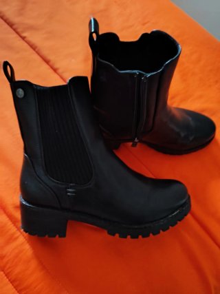 Botines Invierno Negros Poco Uso