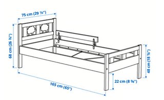 Cama Ikea KRITTER 70x160 Colchón. Infantial niños