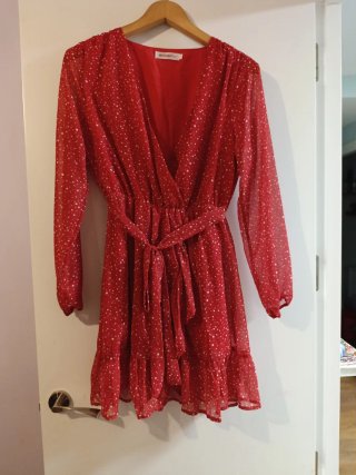 Vestido Rojo con Lunares