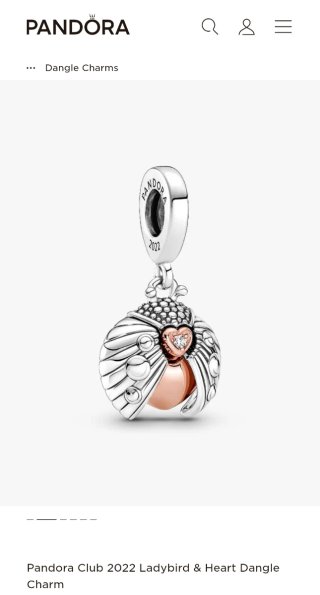 Charm Colgante Pandora Club  Mariquita y Corazón