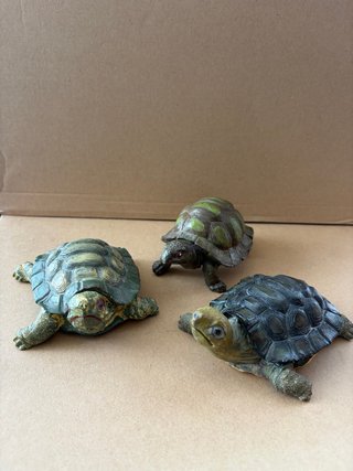 Lote de 3 Figuras Decorativas de Tortugas