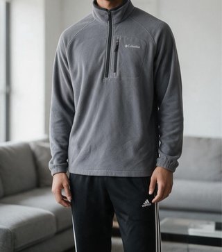 Columbia Fleece Media Cremallera Gris