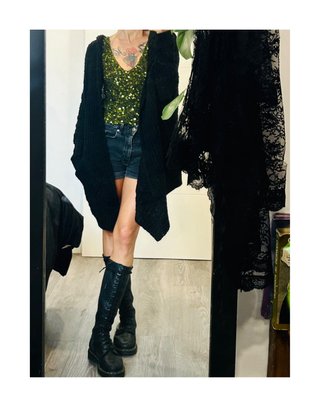 Chaqueta de Lana Negra con Capucha H&M