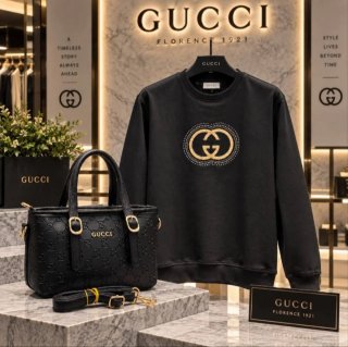 Bolso y Sudadera Gucci Negro/Dorado Talla S/L/XL