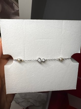 Pulsera Plata Ley Perlas y Circonitas Majorica