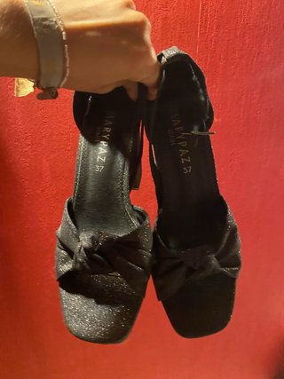 Zapatos de Tacón Marypaz Negros con Purpurina