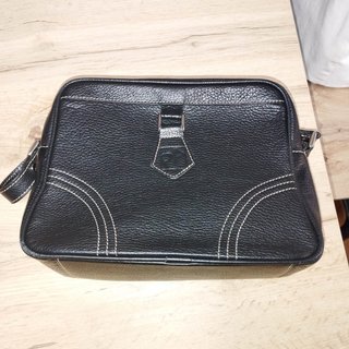 Bolso piel auténtica negro