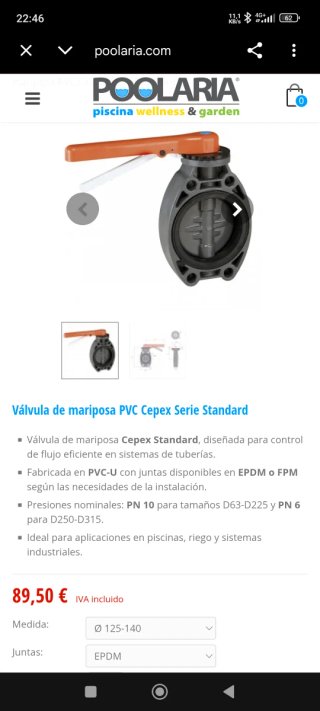 Válvula mariposa PVC Cepex Standard