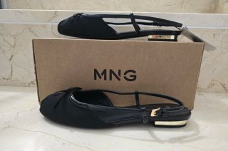 Bailarinas Negras Mango con Lazo