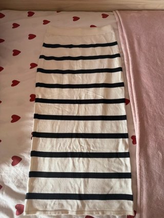 Falda larga Lefties rayas blancas y negras