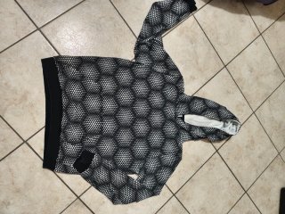 Felpa con cappuccio fantasia geometrica XL