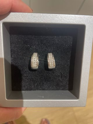 Pendientes de Aro Vachell Oro Blanco y Brillantes