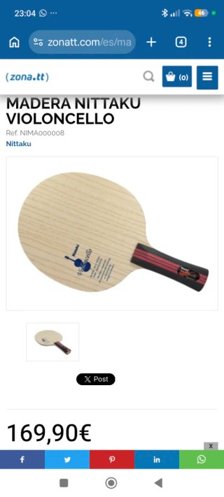 Pala de Tenis de Mesa Nittaku Violoncello