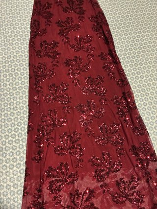 Vestido Burdeos Fiesta Midi Lentejuelas