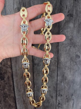 Cadena Versace Medusa chapado Oro y Plata