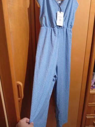 Mono azul con lunares blancos