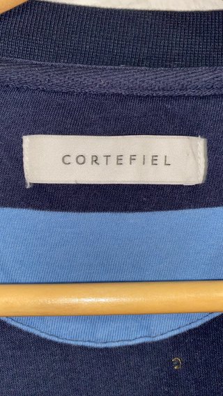 Camiseta Cortefiel Rayas Azul Talla M