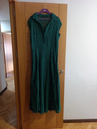 Vestido de fiesta verde botella