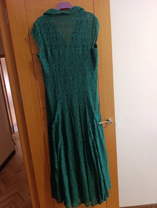 Vestido de fiesta verde botella