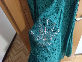 Vestido de fiesta verde botella
