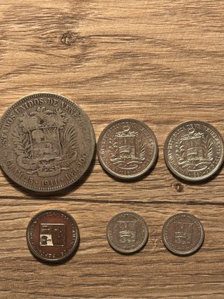 Lote 6 bolivares plata Venezuela