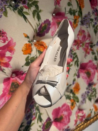 Zapatos de tacón blancos Mirall para novia