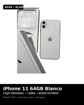 iPhone 11 64GB Blanco Caja Original