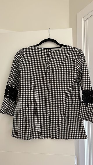 Blusa de cuadros vichy negro y blanco