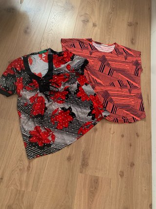Lote 2 camisetas manga corta estampadas tallas SG