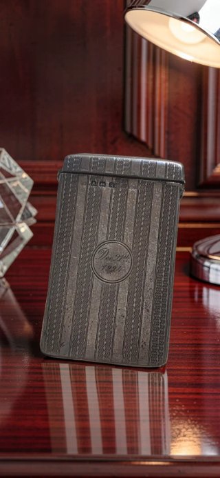Cerillera Antigua de Plata Vesta Art Déco