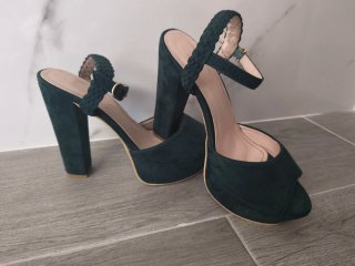 Zapatos de Tacón Verde Oscuro