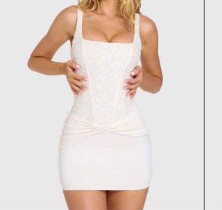 Vestido Oh Polly Blanco Lentejuelas