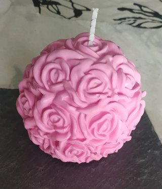 Vela Artesanal con Relieve de Rosas