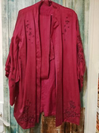 Batín kimono seda natural vintage