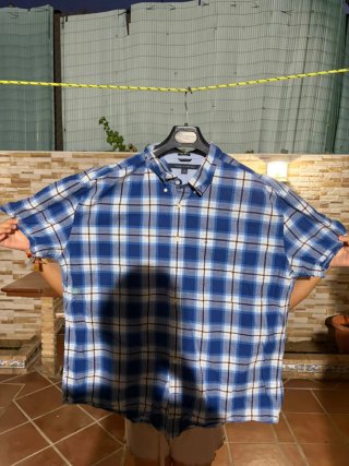 Camisa Tommy Hilfiger Cuadros Azul y Blanco