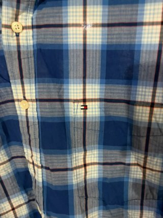Camisa Tommy Hilfiger Cuadros Azul y Blanco