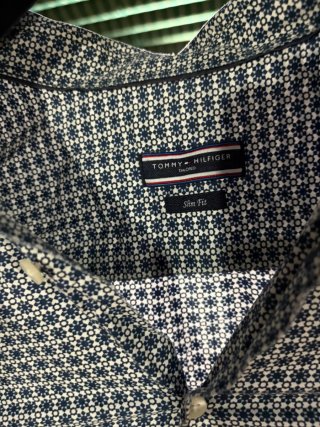 Camisa Tommy Hilfiger Cuadros Azul y Blanco
