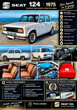 SEAT 124 RESTAURADO 1975 MOTOR 1430 70CV ITV DIA