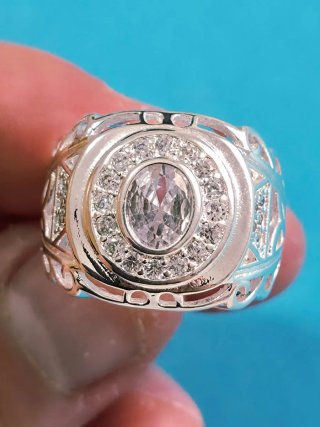 Anillo brillantes de Plata 925 /hombre
