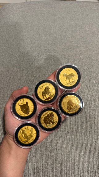 Colección completa 6 Monedas Oro Fauna Española